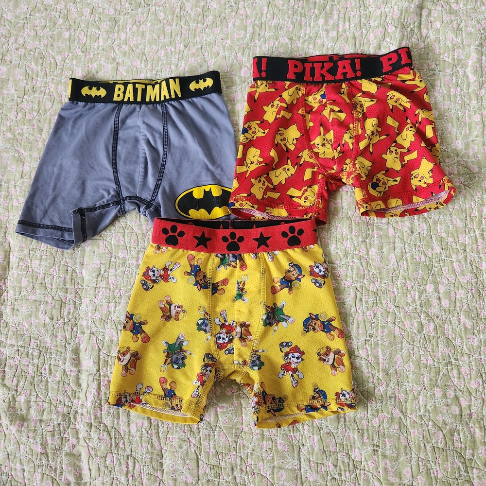 Bundle Of 3 Underwear Batman  Pokémon/Paw Patrol Kids Boxer Brief Trio